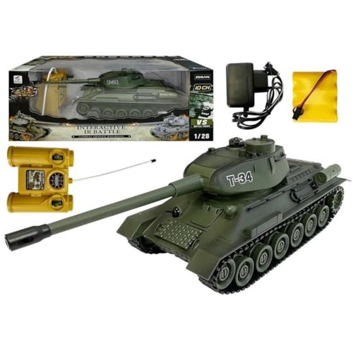 efaso 99815 RC Battle Panzer T-34 olivgrün 1:28 mit integriertem Infrarot Kampfsystem 2,4 GHz Version