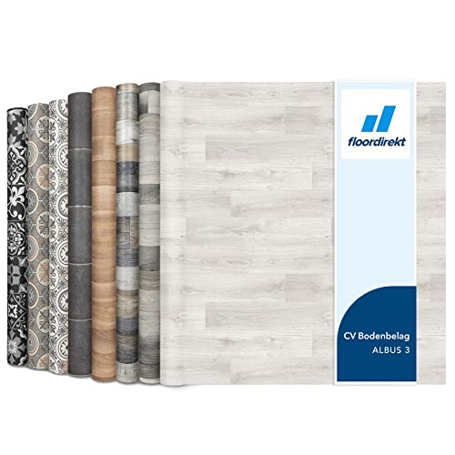 Floordirekt PVC Bodenbelag Meterware nach Maß Vinylboden, CV Linoleum für Küche & Balkon in Holzoptik, Fliesenoptik, Steinoptik - robust & pflegeleicht 200 x 300 cm | Albus 3