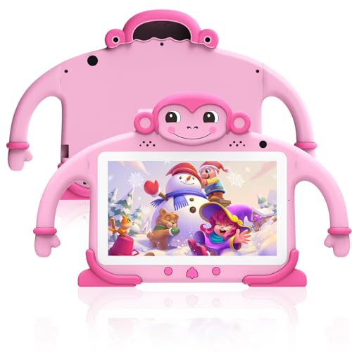 zcobro Kinder-Tablet 7 Zoll (17,8 cm) für Kinder, Kleinkinder, 32 GB mit YouTube, Lerntabletts mit WLAN für Kleinkinder, Bildung, Ständer, Hülle, Android Netfix, kostenlose Apps installiert