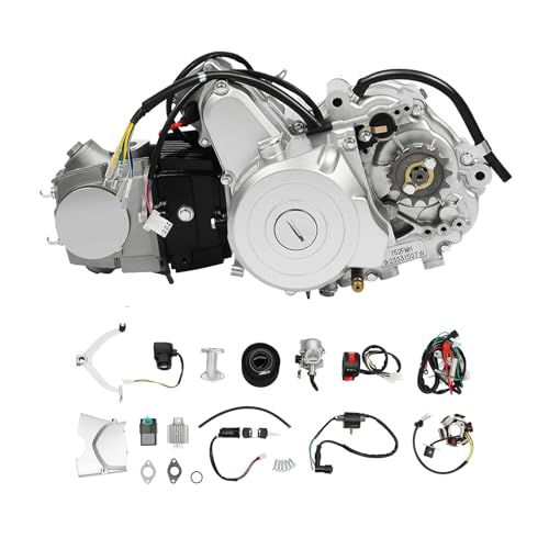 4-Takt Engine Motor, 125cc 4 Takt Elektrischer Start 3+1 Rückwärts, Halbautomatischer, Einzylinder-Viertaktmotor mit Luftfilter für ATV Go-Kart Dirt Bike