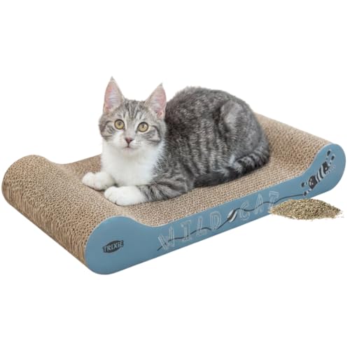 TRIXIE Katzen-Kratzpappe Wild Cat mit Katzenminze – 41 x 24 x 7 cm