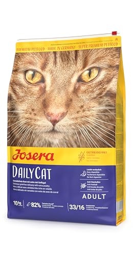JOSERA DailyCat (1 x 10 kg) | Adult | Premium Trockenfutter für ausgewachsene Katzen | Geflügel & Süßkartoffel | erlesene Kräuter & gesunde Früchte | getreidefrei | Katzenfutter | 1er Pack