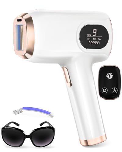 IPL Geräte Haarentfernung, Laser Haarentfernung, mit 3 Erweiterte Funktionen HR/SR/HR+,9 Energiestufen,999,999 Lichtimpulse für Männer,Frauen,Ideal für Gesicht,Körper