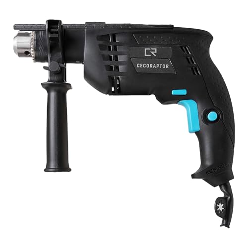 Cecotec Elektrische Schlagbohrmaschine CecoRaptor Impact Drill. 850W, 13mm Bohrer, 4800 U/min, 46000 Schläge pro Minute, Zusatzgriff, Arretierungsschalter am Abzug, Tiefenanschlag, 3m Kabel