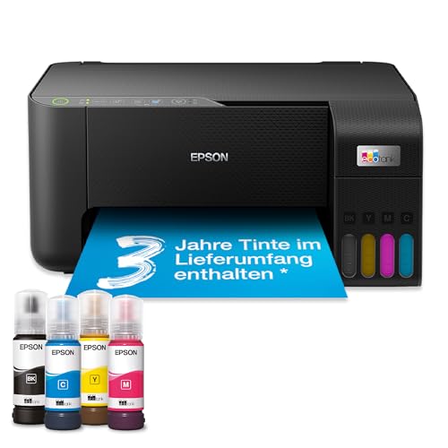 Epson EcoTank ET-2862 DIN-A4-Multifunktions-WLAN-Tintentankdrucker, mit einem im Lieferumfang enthaltenen Vorrat an Tinten von bis zu 3 Jahren