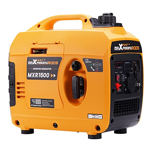 maXpeedingrods 1200W Stromgenerator Tragbare Inverter Stromerzeuger Superleise Leichter 11.5KG Benzinbetriebend 4 Takt mit AC/USB Steckdose für Outdoor Camping Wohnwagen Notstromaggregat Garage