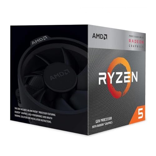AMD Ryzen 5 3400G Prozessor (Integrierte Radeon™ RX Vega 11 Grafik. 4 Kerne/8 Threads. 65W TDP. Sockel AM4. L2+L3 Cache 6 MB. Bis zu 4,2 GHz Boost-Takt. Wraith Stealth Kühler)