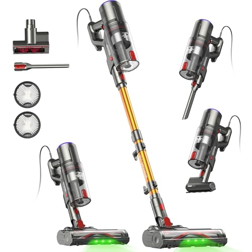 FAMIVAC Staubsauger mit Kabel, 65KPa & 600W Konstante Saugkraft, Staubsauger Beutellos mit Matratzenbürste, 7m Kabel, Selbststehend, Anti-Tangle-Bürste, 1,5L Behälter für Hartböden Teppiche Tierhaare