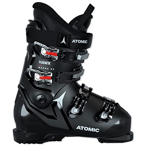 ATOMIC Hawx Magna 80 Skischuhe - Größe 29/29.5 - Alpin-Skischuh für Erwachsene in Schwarz/Weiß/Rot - 102mm breite Passform - Stabile Prolite Konstruktion - Memory Fit für präzisen Sitz