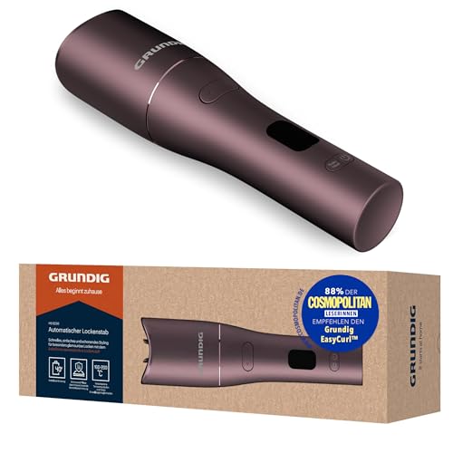 Grundig EasyCurl, automatischer Lockenstab, HS 6230, große und kleine Locken, lange und kurze Haare, kabellos, akkubetrieben, 3 Temperaturstufen, Keramikbeschichtung, Timer, LCD, Violett