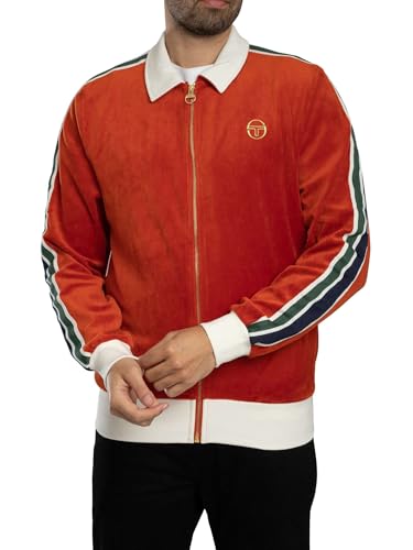 Sergio Tacchini Herren Monte Velours-Trainingsjacke, Rooibos Tea/Gardenia, L