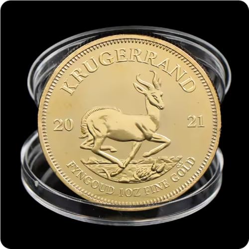 REIWAN Gedenkmünze 2021 Südafrikanischer Krügerrand Gedenkmünzen Vergoldete Sammlermünze Challenge-Münze Souvenirgeschenke