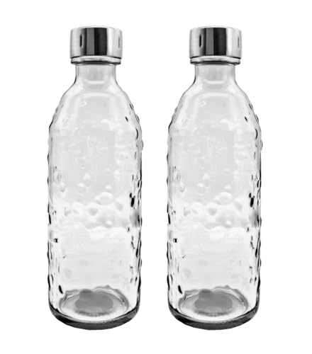 SodaBär Glasflasche (Doppelpack) für Wassersprudler (SodaStream*,Aarke*,uvm.) 0,7 l mit TWIN SECURE, Transparent