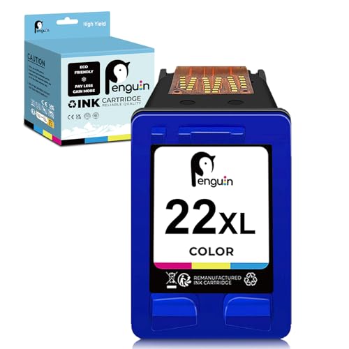 Penguin 22 XL (1 Farbe) Ersatz-Tintenpatrone für Wiederaufbereitete Druckerpatronen für HP 22XL zur Verwendung mit Deskjet 3910 3920 PSC 1401 1402 OfficeJet 4315 5600 FAX 1250