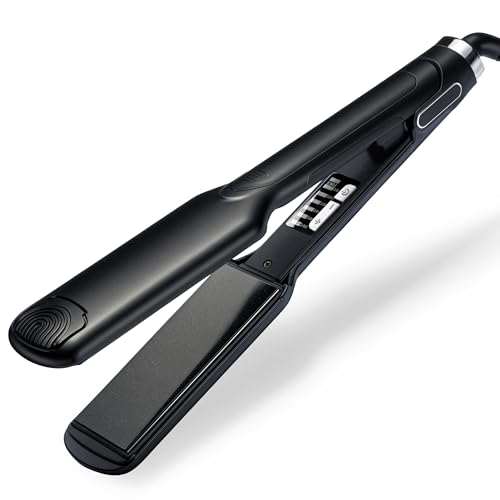 HCAH Glätteisen Breite, 44mm Glätteisen Locken und Glätten, 30s Schnelles Aufheizen, 6 Einstellbare Temperaturstufen (150-250℃)