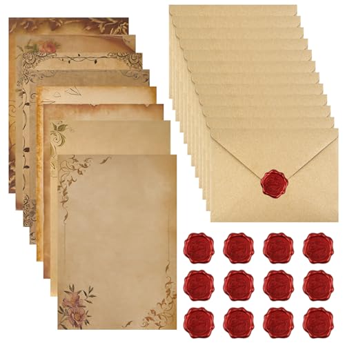 48 Stück Vintage Briefpapier mit Umschlag für Love Letter,Einladungen,Brief