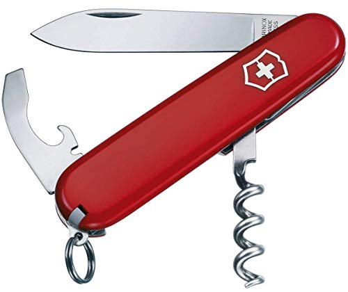 Victorinox Schweizer Taschenmesser Waiter, Swiss Army Knife, Multitool, 9 Funktionen, Klinge, Kapselheber, Dosenöffner, rot