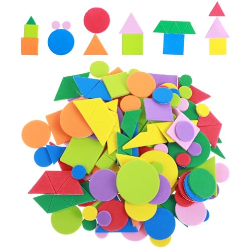 Tyqour 500 Stück Moosgummi Sticker Selbstklebend Geometrische Aufkleber Bunt Moosgummi Formen Schaumstoff Sticker zum Basteln Schaumstoff Aufkleber für Kunsthandwerk Sammelalben DIY Dekoration