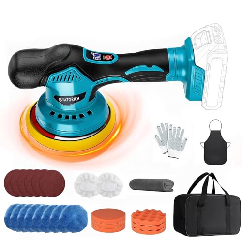 Poliermaschine Auto für Makita 18V , 27pcs Auto poliermaschinen Set, 6 Zoll Orbital Auto Politur mit 8 Variablen Geschwindigkeiten für Wachsen/Autodetaillierung (Ohne Akku)