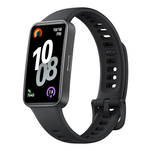 HUAWEI Band 10, Smartwatch, KI-gestütztes Fitness-Tracking, Professionelle Schlafanalyse, Bis zu 14 Tage Akkulaufzeit, Schlankes Gehäuse aus Aluminiumlegierung, iOS & Android, Schwarz