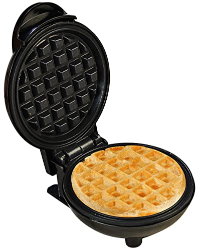 Rosenstein & Söhne Waffelmaschine: Mini-Waffeleisen für runde Belgische Waffeln mit Ø 10,5 cm, 350 Watt (nonstick-Waffeleisen, mit Waffel-Backfläche, Automat)