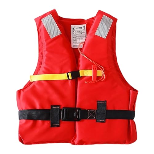 2026 Professionelle Rettungsweste für Erwachsene bei Wassersportaktivitäten wie Bootfahren Schwimmen im Freien (Red, 57CM)