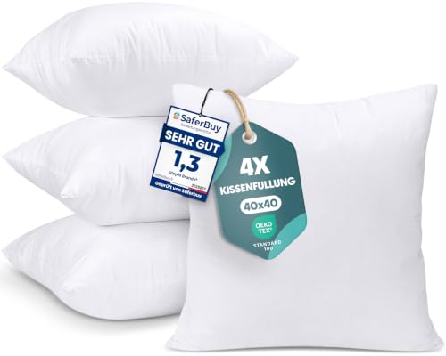 Utopia Bedding Kissenfüllung 40x40 4er Set Innenkissen Kissen Sofakissen
