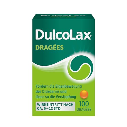 DulcoLax Dragées gegen Verstopfung | 100 Stk | Abführmittel bei Verstopfung mit Bisacodyl | Befreien planbar am nächsten Morgen | Gut verträglich | Wirken nach ca. 6-12 Stunden | Kein Gewöhnungseffekt