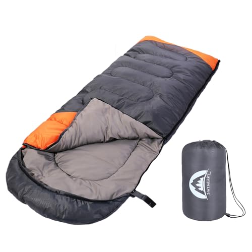 SWTMERRY - Schlafsack für 3-4 Jahreszeiten (Sommer, Frühling, Herbst, Winter) warmes und kühles Wetter – leicht, Jugendliche und Erwachsene zum Wandern, Rucksackreisen und Campen.