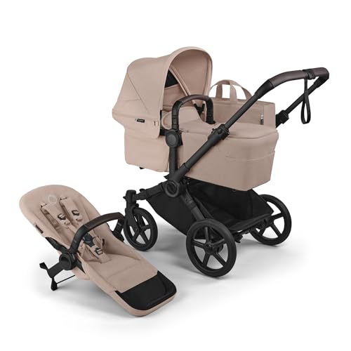 Bugaboo Donkey 6 Single, 2-in-1-Kinderwagen, umbaubar zum Doppel- und Zwillingskinderwagen, Kinderwagen für Neugeborene & Kleinkinder, doppelter Stauraum und Einhand-Lenkung, Desert Taupe Mélange