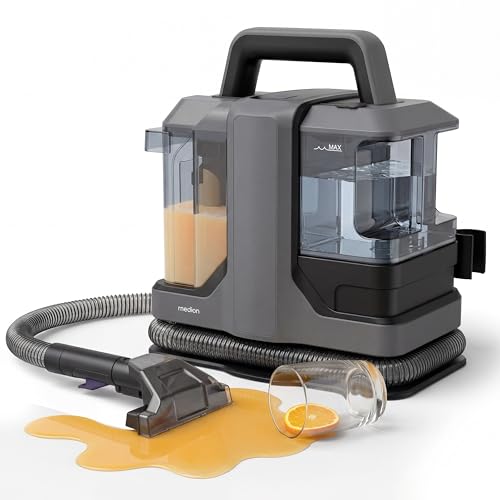 MEDION Polsterreiniger Gerät Waschsauger (Nasssauger für Polster Teppiche Autositze, Frisch und Schmutzwassertank, Fenster-Aufsatz, MD100122)