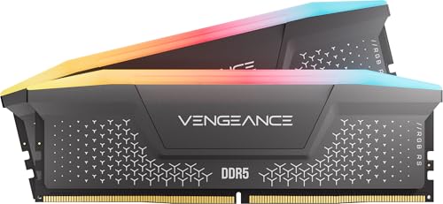 CORSAIR Vengeance RGB RS DDR5 RAM 32GB (2x16GB) 6000MHz CL36-44-44-96 1.35V AMD EXPO & Intel XMP 3.0 Desktop-Arbeitsspeicher – Grau (CMG32GX5M2E6000Z36)