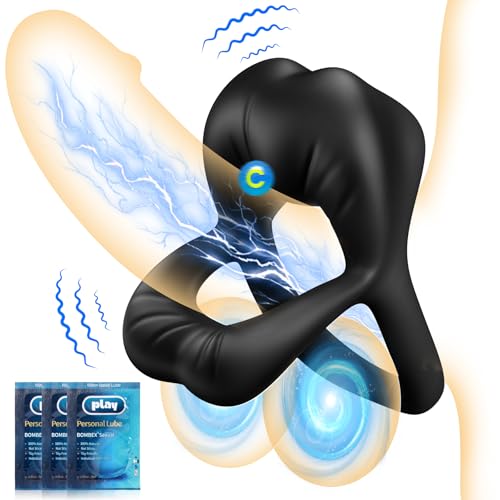 Dual Penisring Vibrator mit Klitoris Stimulator, Penisringe Sex Spielzeug für die Paare Extrem mit 9 Vibrationen, Sexspielzeug Vibratorensets für Paare Männer Cock Penis Ring Paarvibrator für Paare