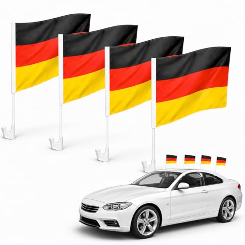 4er Autofahnen Autoflagge Deutschland Auto Autofahne Fahne Flagge Deutschland Fanartikel für Fußball WM 2026