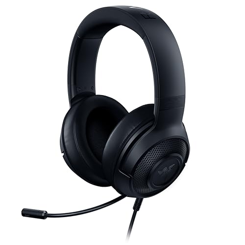 Razer Kraken X Lite - Kabelgebundenes Ultraleichtes PC Gaming-Headset - Surround Sound - biegbares Nierenmikrofon (230g leicht, 3,5 Klinke für PS4, PS5, Switch, Xbox One, Xbox Series X|S) Schwarz