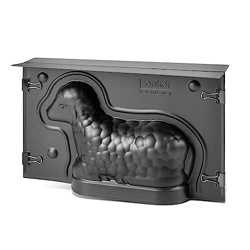 Zenker Lämmchenbackform zu Ostern – 700 ml Füllvolumen – 3D Kuchenform mit Antihaftbeschichtung und Lämmchen als Motiv zum backen – Leckere Deko als Osterlamm Backform, Schwarz