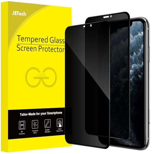 JETech Sichtschutz Full Screen für iPhone 11 Pro/X/XS 5,8 Zoll, Anti-Spy Panzer Schutz Glas Folie Schutzfolie, Kante zu Kante Displayschutz Hat Keinen Einfluss auf die Hülle, 2 Stück