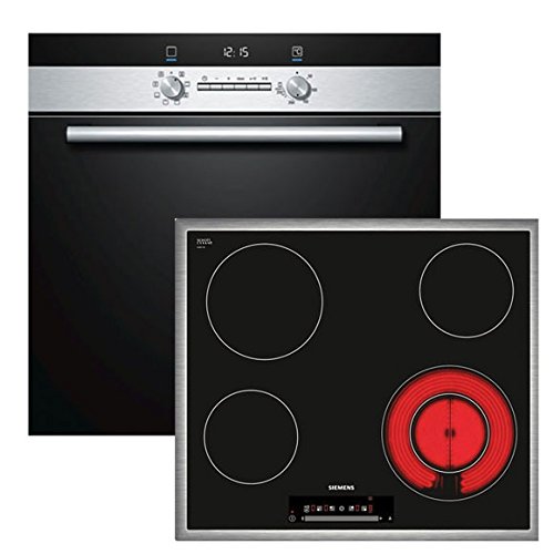 Siemens Backofen Edelstahl + Siemens Glaskeramik-Kochfeld ET645NF17, EEK: A
