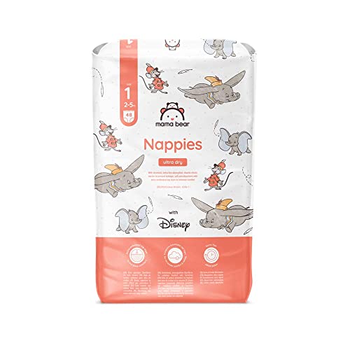 Amazon-Marke: Mama Bear Disney Ultra Dry Windeln Größe 1 (2-5 kg), Weiß, 48 Stück (1-er Pack)