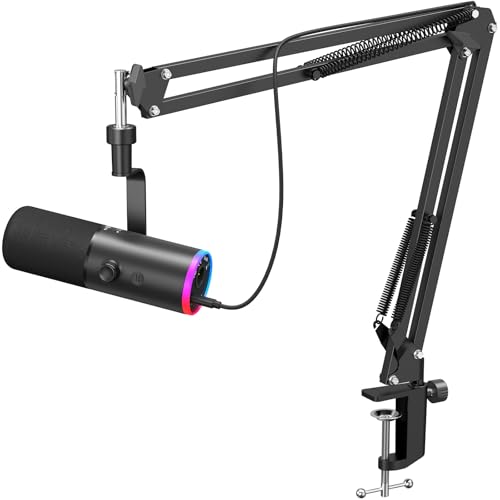 TONOR Dynamisches Gaming Mikrofon, XLR/USB Mikro, AI-Geräuschunterdrückung