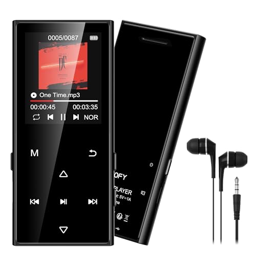SWOFY 128GB MP3-Player Bluetooth 5.3, 1.8-Zoll-Screen & HiFi-Musik, mit Lautsprecher, FM-Radio, E-Book-Funktion und Aufnahmefunktion (schwarz)