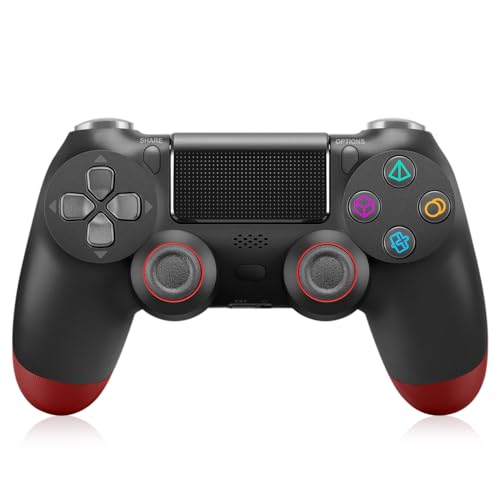 SWCTIM Wireless Controller für PS4,Game Controller Kompatibel mit PS4/Slim/Pro,Gamepad Joystick mit 3.5mm Kopfhörerbuchse,Doppelter Vibration,6-Achsen Gyro Sensor,Schwarz