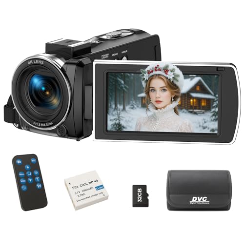 FIREFOTO Videokamera 4K 64MP Camcorder für YouTube, Video Kamera 18X Digitalzoom 3,0