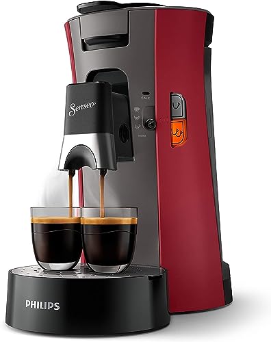 Philips Senseo Select Kaffeepadmaschine - Kaffeestärkewahl Plus, Memo-Funktion, aus recyceltem Plastik, ‎1450 Watt, ‎0.9 Liter, ‎Rot (CSA240/90)