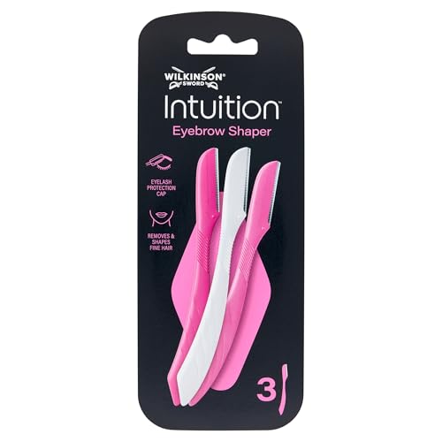 Wilkinson Sword Intuition Perfect Finish Eyebrow Shaper, Gesichtshaarentferner, Augenbrauenformer für die alltägliche Pflege, 3 Beauty-Tools