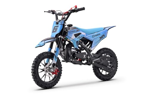 Motocross für junge Fahrer Beneo Motors CROSS XM Blau - 50cc Dirtbike Dirt Bike CrossBike DirtBike pocket 50cc Pitbike PocketBike Motocross Motorrad Motorbike