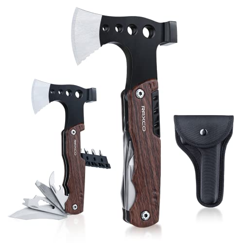 Raxco Survival Axt - Multifunktionswerkzeug, Handbeil, 8-in-1, für Outdoor Camping und Männergeschenke