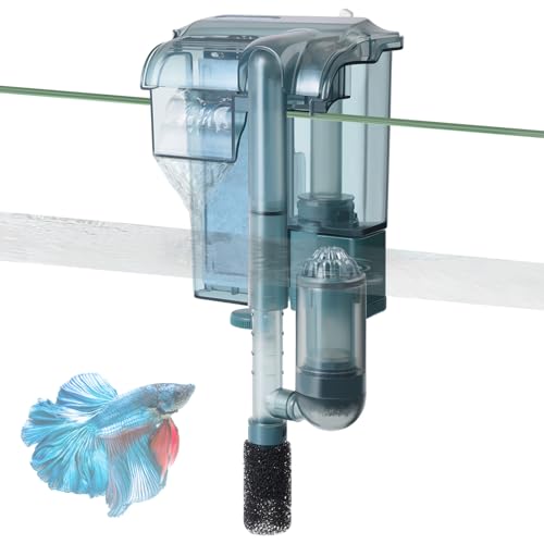 FEDOUR Leiser Aquarium Filter, 350LPH Aquarien Außenfilter, 3W Einstellbarer Aquarienfilter für 10-30L Aquarium, mit Schwimmerventil und Verlängertem Einlassrohr