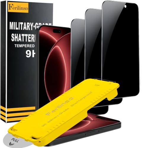 Ferilinso für iPhone 18 Pro Max für Panzerglas Sichtschutz, Kratzfest