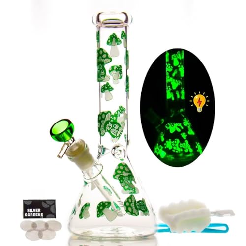 Glass Bong mit Tornado Perk, Grün Wasserbong mit 14,5mm Bong-Bowl-Höhe 26cm Gewicht 400g für Rauchen Oil Rig Rauchpfeife (Glasbong)
